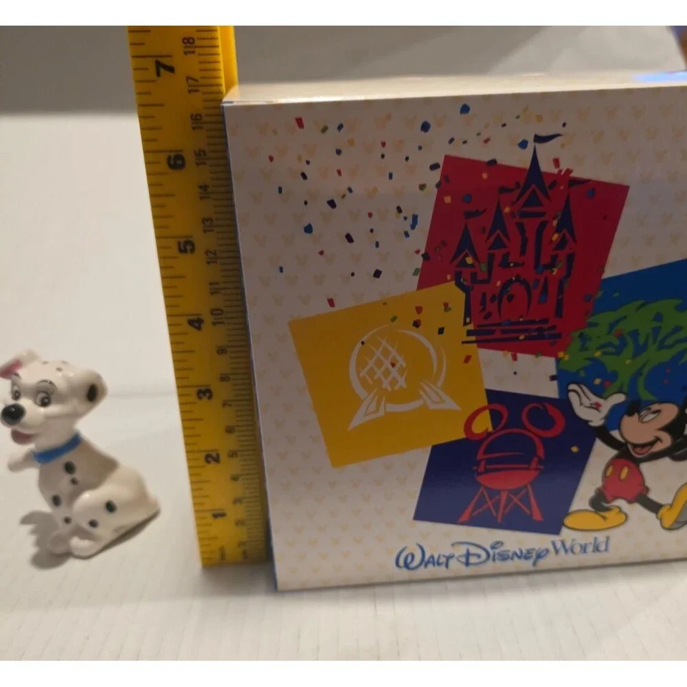 101 Dalmatians Patch & Lucky Ceramic Figures Salt & Pepper Shakers VTG Gift Box
